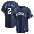 Chicago Cubs #2 Nico Hoerner Player Navy REYNOLDS City Connect Home Game Stitched Jerseys
