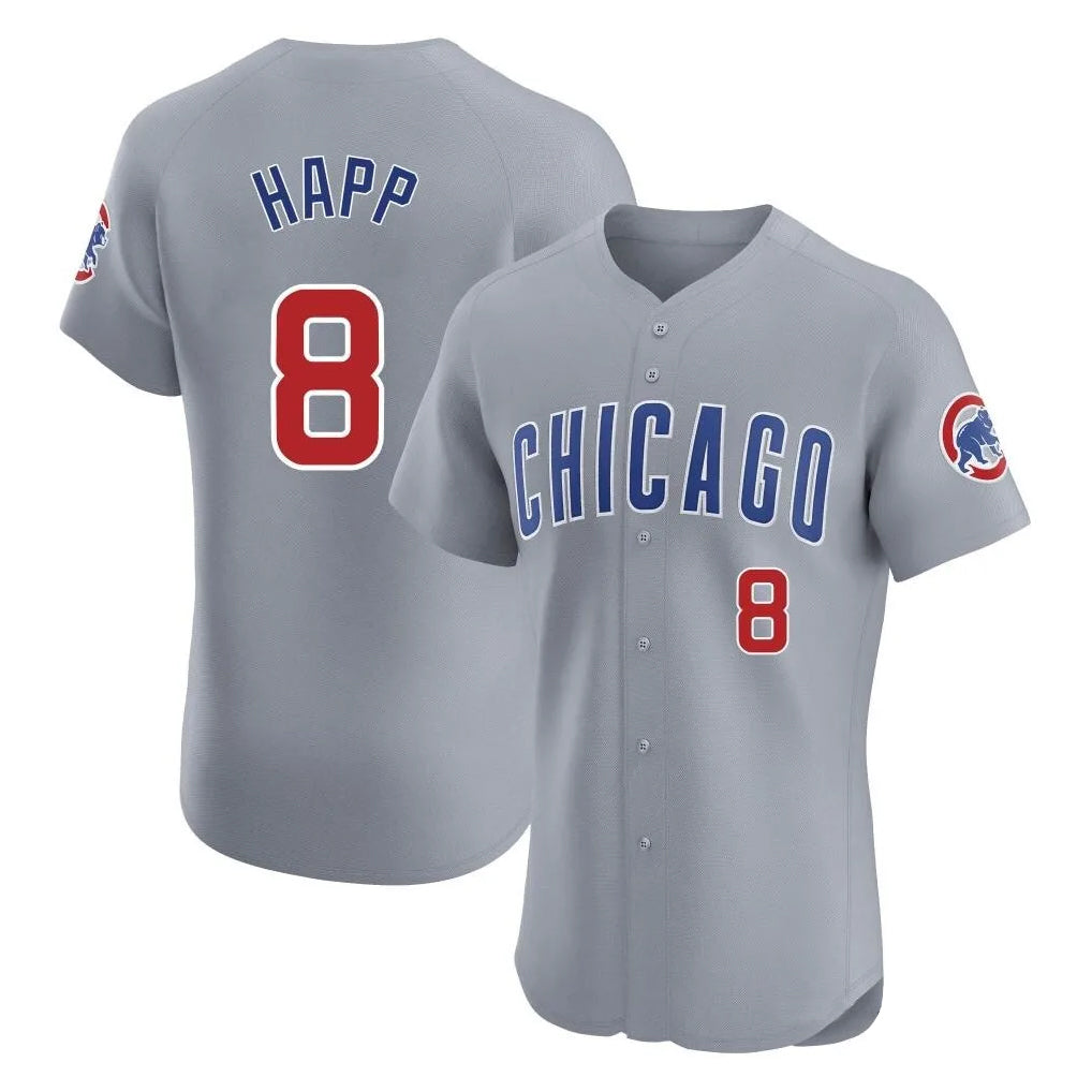 Chicago Cubs #8 Ian Happ Player Gray REYNOLDS Road Limited Elite Home Stitched Jerseys