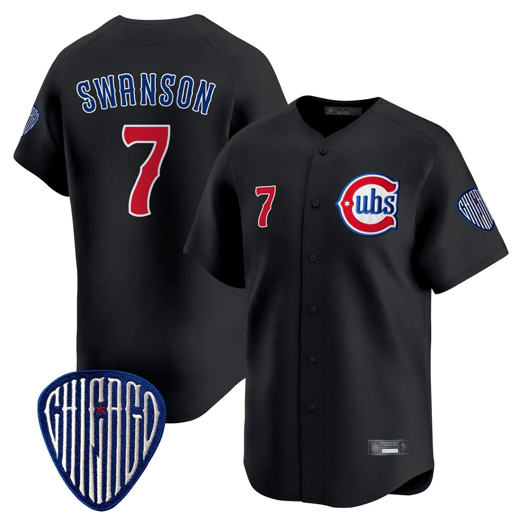 Chicago Cubs #7 Dansby Swanson Player Black REYNOLDS Vapor Premier Limited Home Stitched Jerseys