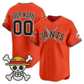 Custom San Francisco Giants x One Piece Orange REYNOLDS Vapor Premier Limited Jersey - Stitched