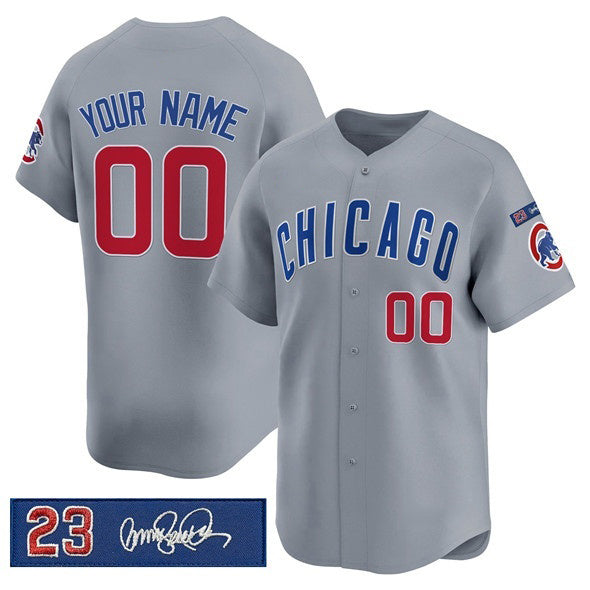 Custom Chicago Cubs draft Player Gray REYNOLDS 'Ryne Sandberg Tribute' Vapor Limited V3 Stitched Jersey