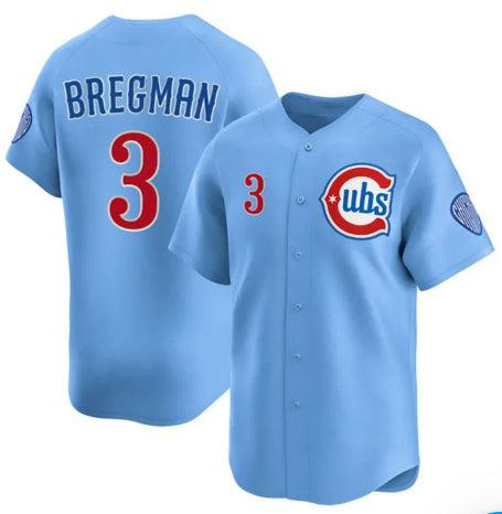 Chicago Cubs #3 Alex Bregman Blue REYNOLDS 2nd Alternate Limited Stitched Jersey