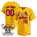 Custom St. Louis Cardinals x One Piece Gold REYNOLDS Vapor Premier Limited Jersey - Stitched