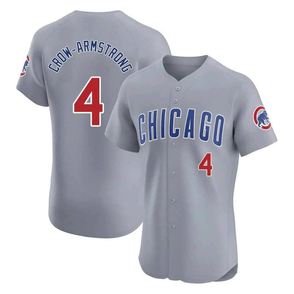Chicago Cubs #4 Pete Crow-Armstrong Player Gray REYNOLDS Road Limited Elite Home Stitched Jerseys