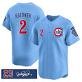 Chicago Cubs #2 Nico Hoerner Blue REYNOLDS 'Ryne Sandberg Tribute' Vapor Limited V3 Stitched Jersey