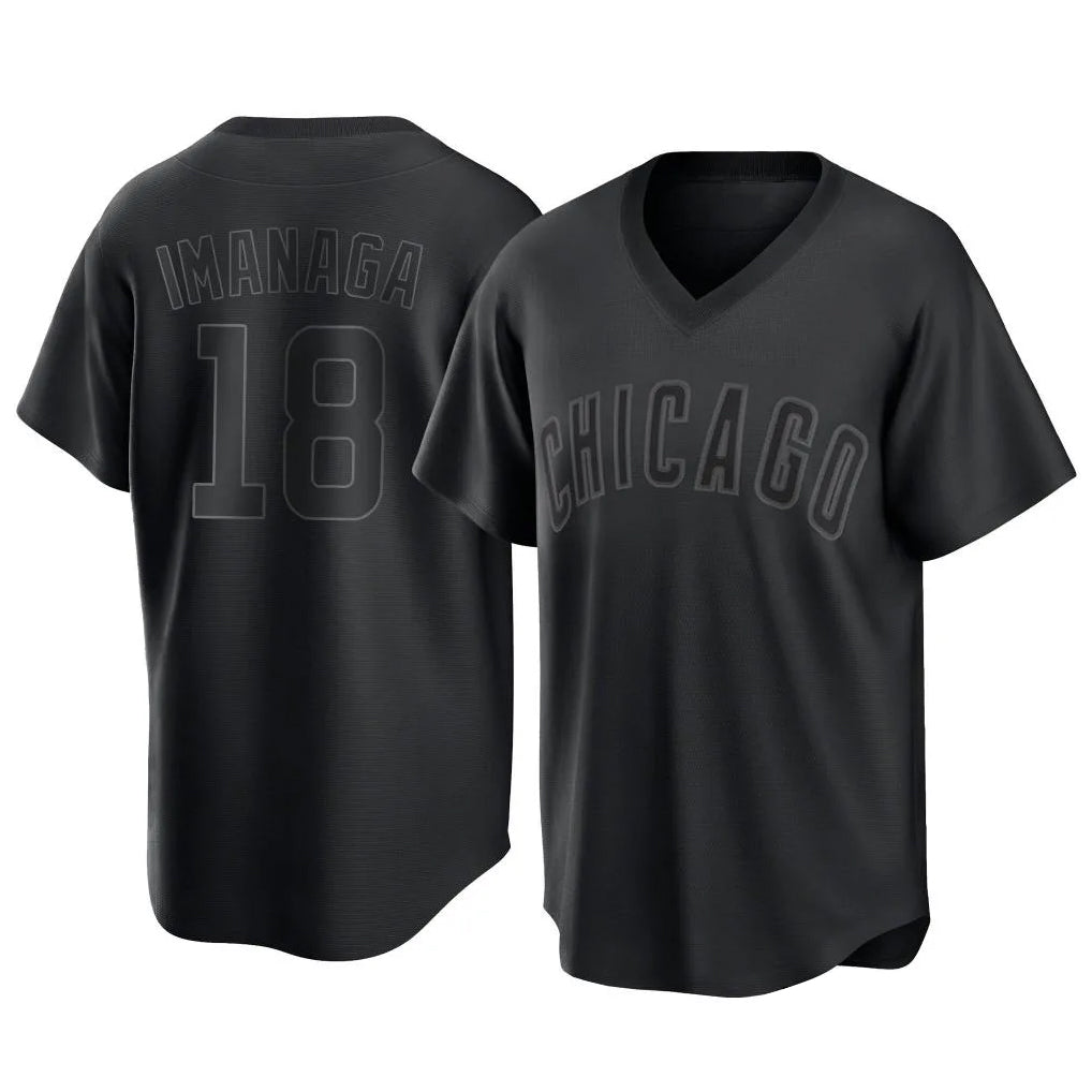 Chicago Cubs #18 Shota Imanaga Player Black REYNOLDS T-shirt Home Game Stitched Jerseys