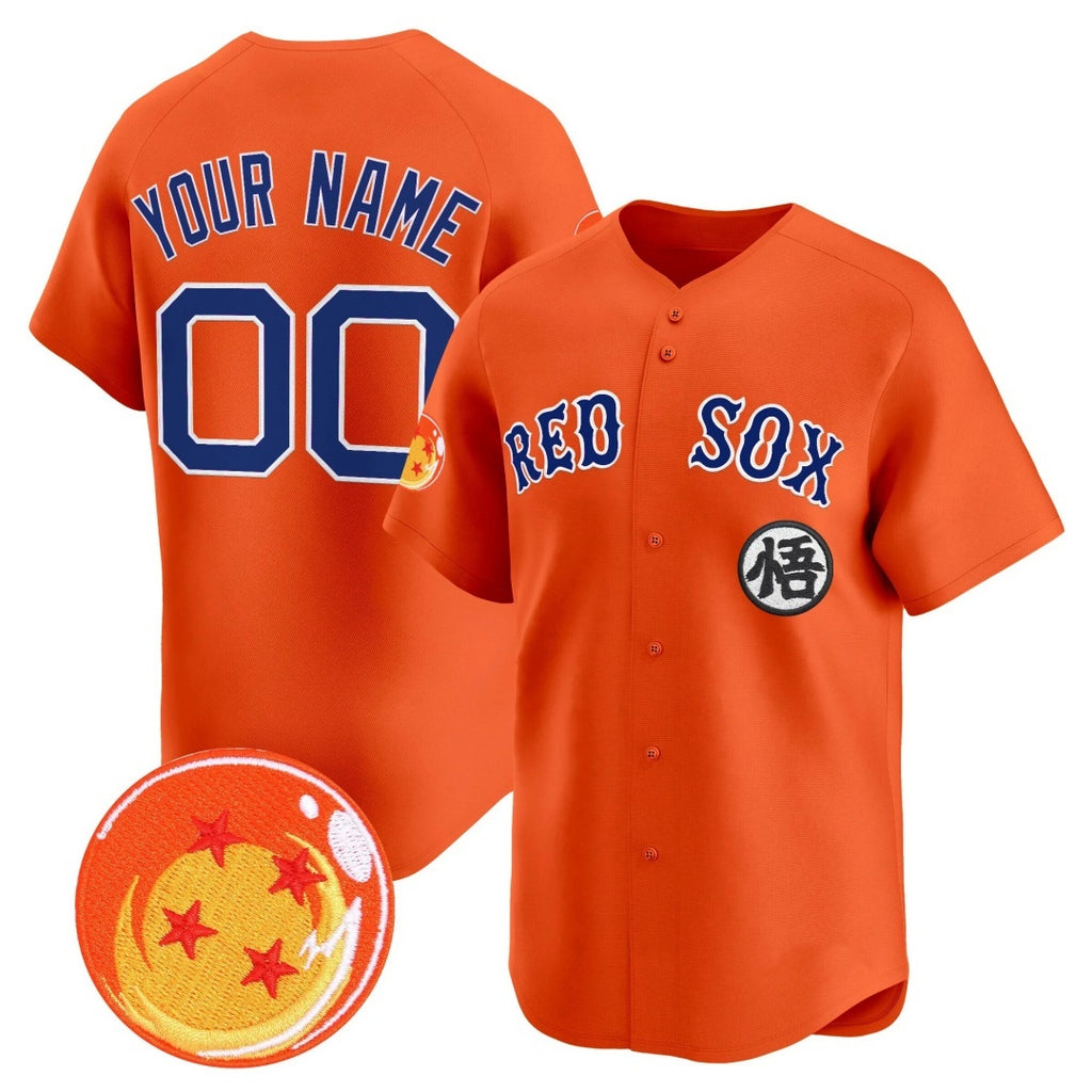 Custom Boston Red Sox x Dragon Ball Orange REYNOLDS Vapor Premier Limited Jersey - All Stitched