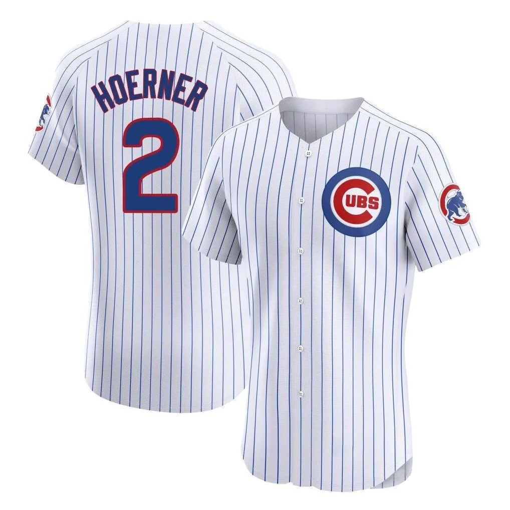 Chicago Cubs #2 Nico Hoerner Player White REYNOLDS Limited Elite Home Game Stitched Jerseys