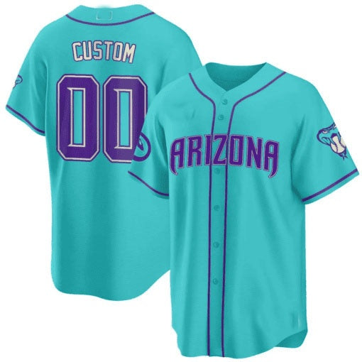 Custom Arizona Diamondbacks 2024 Teal Purple Jersey ¨C All Stitched-Teal REYNOLDS