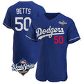 Los Angeles Dodgers #50 Mookie Betts Player Royal REYNOLDS World Series Limited Elite Home Stitched Jerseys