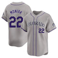 Colorado Rockies #22 Mickey Moniak Player Gray REYNOLDS Limited Home Stitched Jerseys