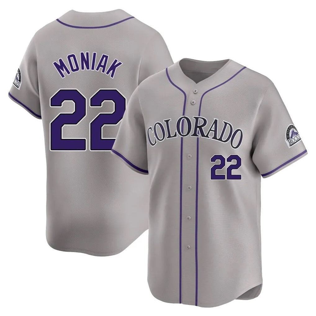 Colorado Rockies #22 Mickey Moniak Player Gray REYNOLDS Limited Home Stitched Jerseys