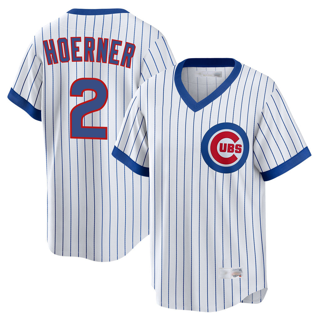 Chicago Cubs #2 Nico Hoerner Player White REYNOLDS T-shirt Cooperstown Collection Limited Stitched Jerseys