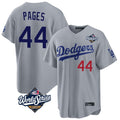 Los Angeles Dodgers #44 Andy Pages Player Gray REYNOLDS World Series Game Home Stitched Jerseys