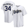 Los Angeles Dodgers #34 Fernando Valenzuela Player Gold White REYNOLDS 2026 Collection Stadium Game Stitched Jerseys