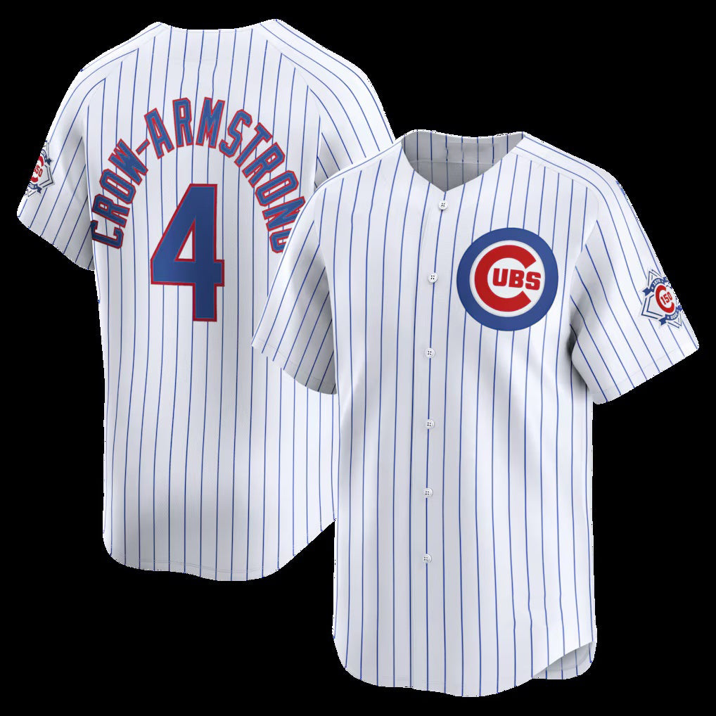 Chicago Cubs #4 Pete Crow-Armstrong White REYNOLDS 150th Anniversary Limited Jersey