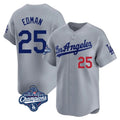 Los Angeles Dodgers #25 Tommy Edman Player Gray REYNOLDS World Series Meet Limited Home Stitched Jerseys