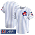 Chicago Cubs Blank White REYNOLDS Pinstripe 'Ryne Sandberg Tribute' Vapor Limited V3 Stitched Jersey