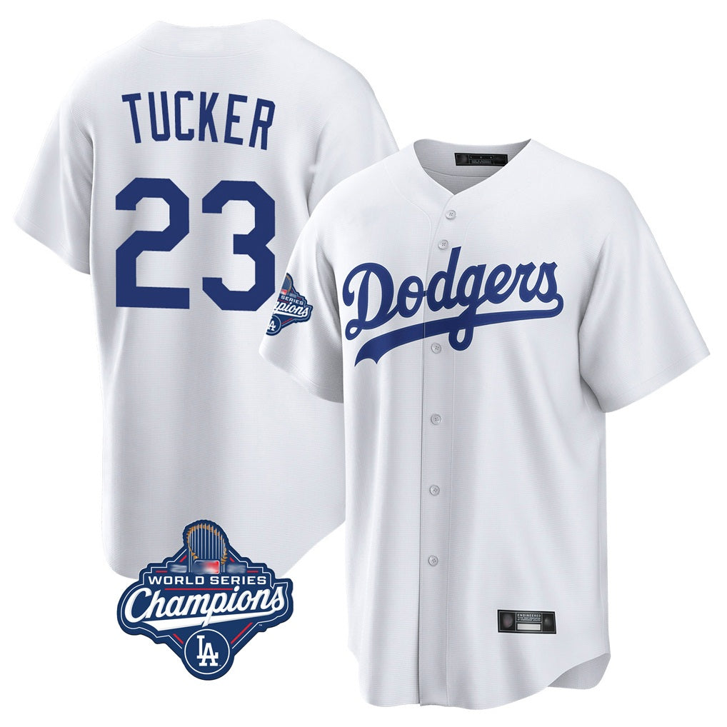Los Angeles Dodgers #23 Kyle Tucker Player White REYNOLDS World Series Meet Game Home Stitched Jerseys
