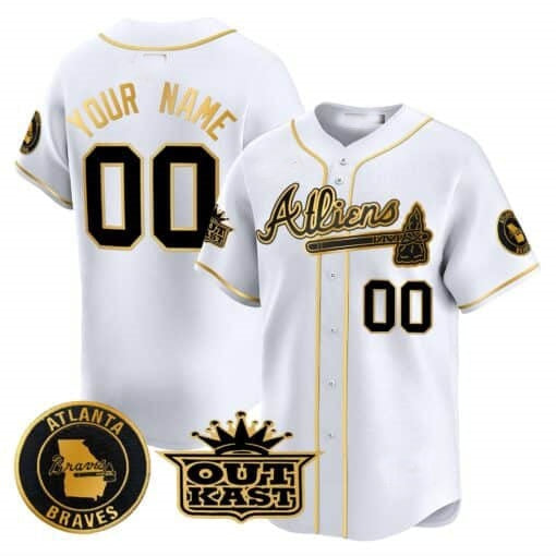 Custom Atlanta Braves Atliens Vapor Premier Limited Jersey ¨C White REYNOLDS