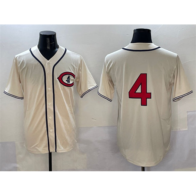 Chicago Cubs #4 Pete Crow-Armstrong Cream REYNOLDS Field of Dreams Cool Base Stitched Jersey