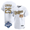 Los Angeles Dodgers #25 Tommy Edman Player White Gold REYNOLDS World Series Meet Collection Limited Home Stitched Jerseys