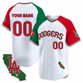 Custom Los Angeles Dodgers Mexico California Patch Vapor Premier Limited Jersey V3 ¨C White 2 REYNOLDS