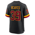 W.Commanders #39 Jeremy Reaves Black REYNOLDS Hail Raiser Alternate Game Jersey