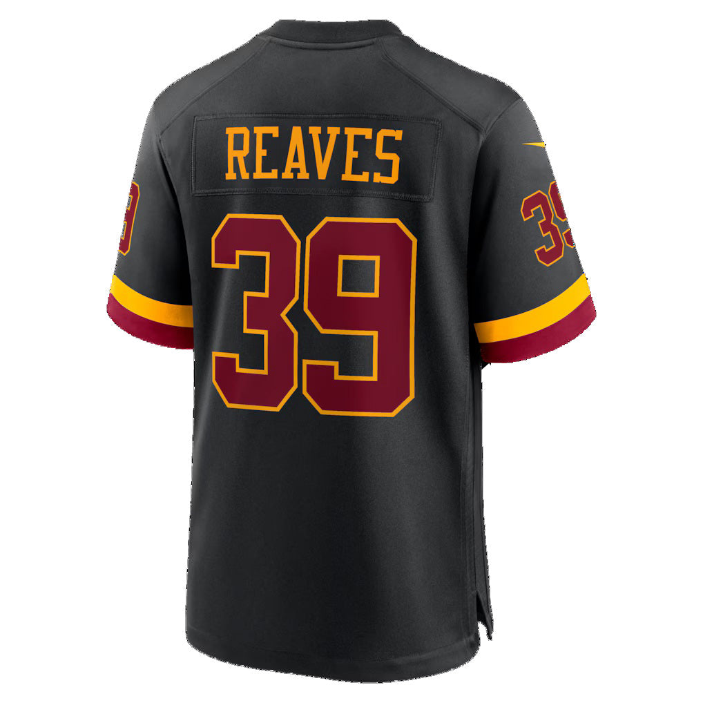 W.Commanders #39 Jeremy Reaves Black REYNOLDS Hail Raiser Alternate Game Jersey