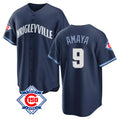 Chicago Cubs #9 Miguel Amaya Player Navy REYNOLDS 150th Anniversary City Connect Home Game Stitched Jerseys