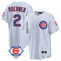 Chicago Cubs #2 Nico Hoerner Player White REYNOLDS 150th Anniversary Home Game Stitched Jerseys