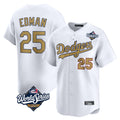 Los Angeles Dodgers #25 Tommy Edman Player White Gold REYNOLDS World Series Collection Limited Home Stitched Jerseys