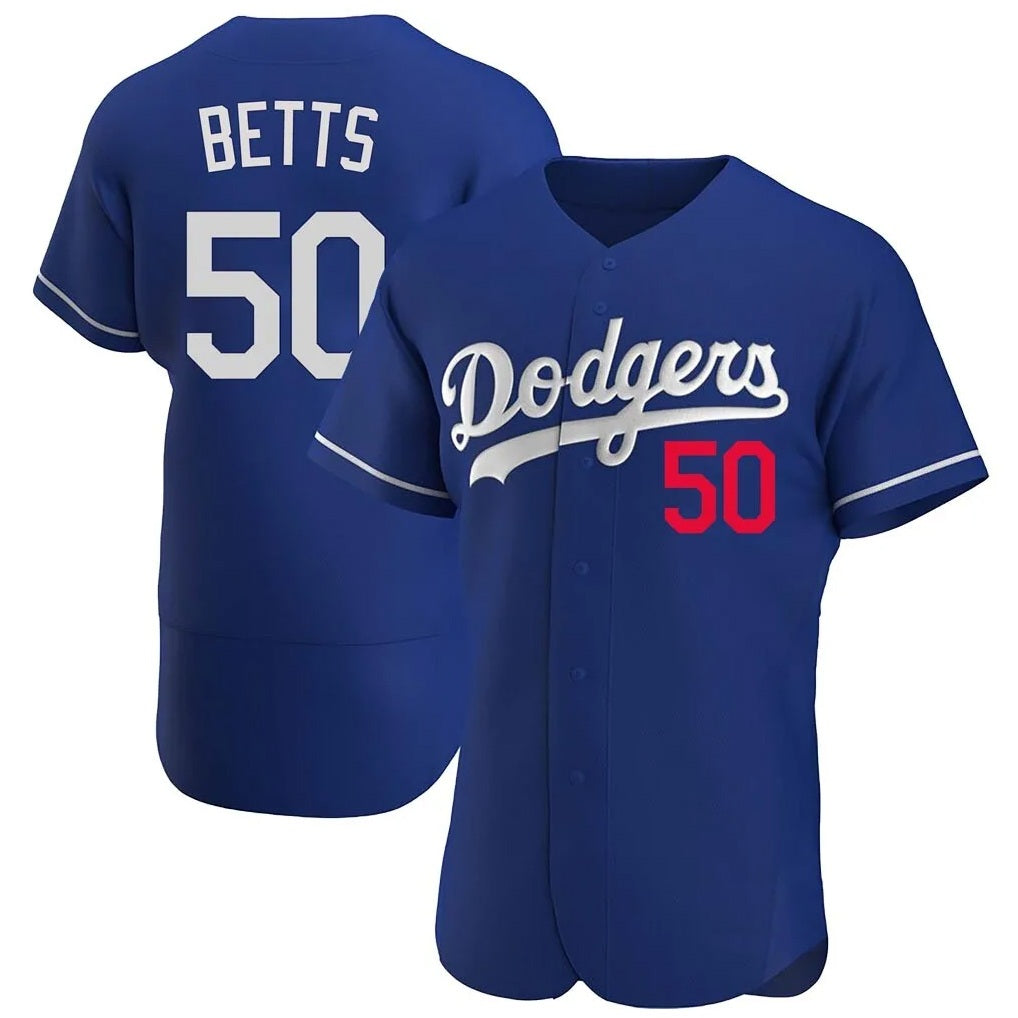 Los Angeles Dodgers #50 Mookie Betts Player Royal REYNOLDS Limited Elite Home Stitched Jerseys