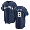 Chicago Cubs #9 Miguel Amaya Player Navy REYNOLDS City Connect Home Game Stitched Jerseys