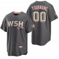 Custom Washington Nationals draft Player 2022 Grey REYNOLDS City Connect Cherry Blossom Cool Base Stitched Jersey