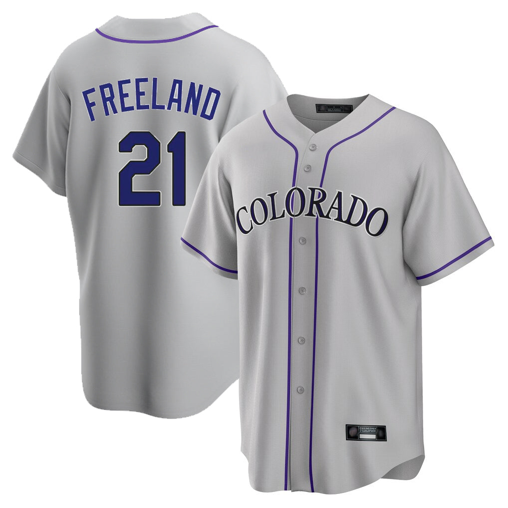 Colorado Rockies #21 Kyle Freeland Player Gray REYNOLDS Game Home Stitched Jerseys