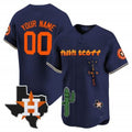 Custom Houston Astros Cactus Jack Patch Vapor Premier Limited Jersey V9 ¨C Navy REYNOLDS