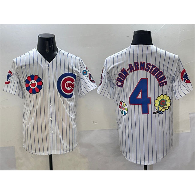 Chicago Cubs #4 Pete Crow-Armstrong White REYNOLDS 2025 Tokyo Series Limited Stitched Jersey