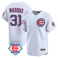 Chicago Cubs #31 Greg Maddux Player White REYNOLDS 150th Anniversary Limited Home Game Stitched Jerseys