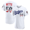Los Angeles Dodgers #50 Mookie Betts Fourth of July White REYNOLDS USA 250 Authentic Jersey