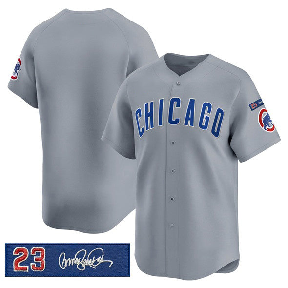 Chicago Cubs Blank Gray REYNOLDS 'Ryne Sandberg Tribute' Vapor Limited V3 Stitched Jersey