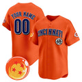 Custom Cincinnati Reds x Dragon Ball Orange REYNOLDS Vapor Premier Limited Jersey - All Stitched