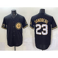 Chicago Cubs #23 Ryne Sandberg Black REYNOLDS Gold 'Ryne Sandberg Tribute' Vapor Limited V2 Stitched Jersey