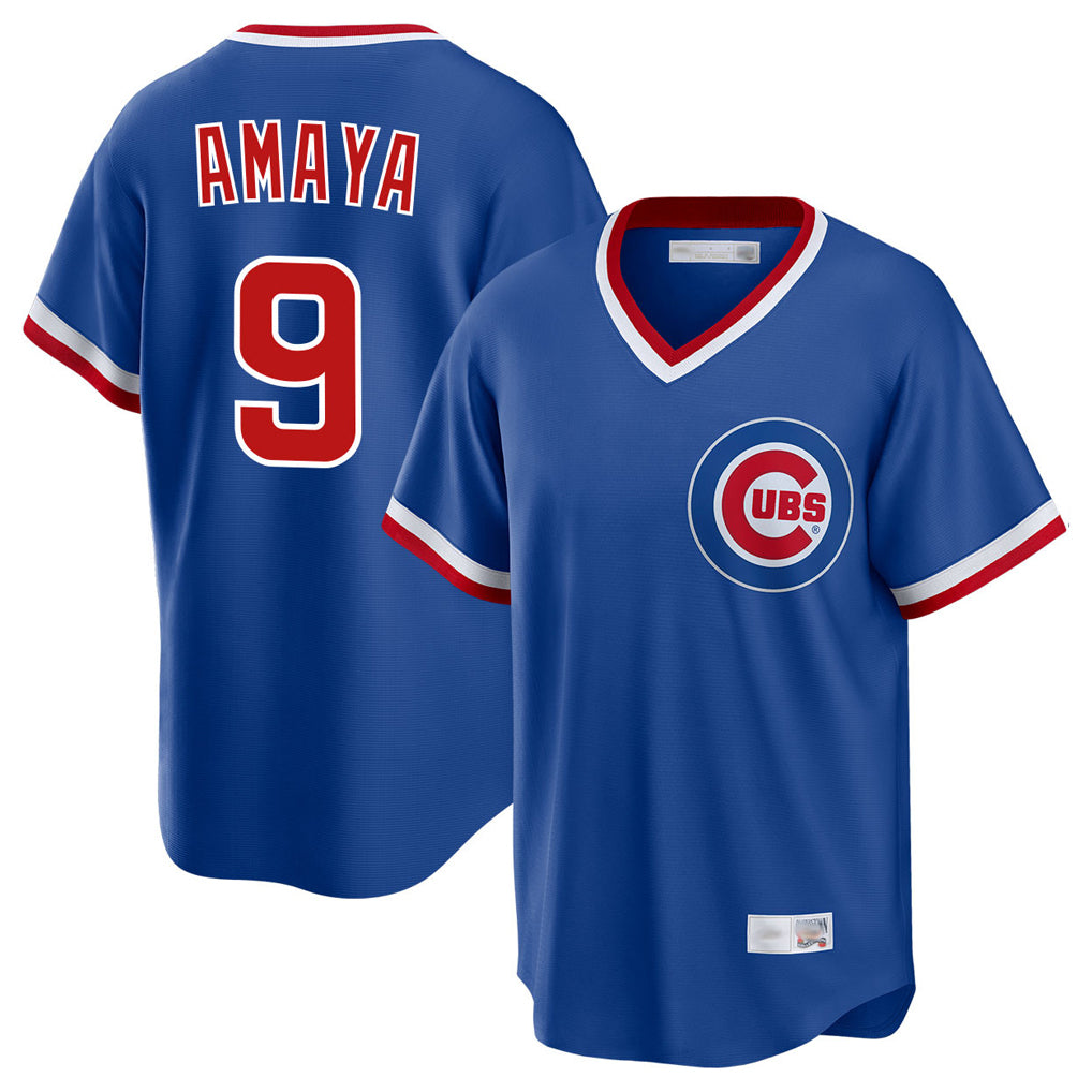 Chicago Cubs #9 Miguel Amaya Player Royal REYNOLDS T-shirt Cooperstown Collection Limited Stitched Jerseys
