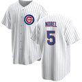 Chicago Cubs #5 Christopher Morel Chicago White REYNOLDS Cool Base Stitched Jersey