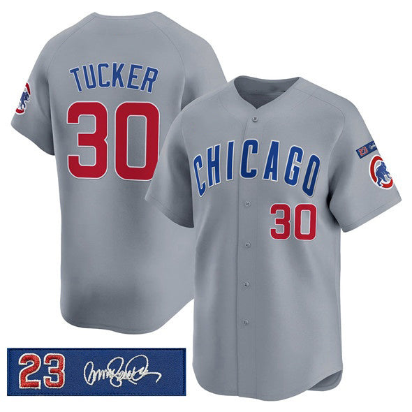 Chicago Cubs #30 Kyle Tucker Gray REYNOLDS 'Ryne Sandberg Tribute' Vapor Limited V3 Stitched Jersey