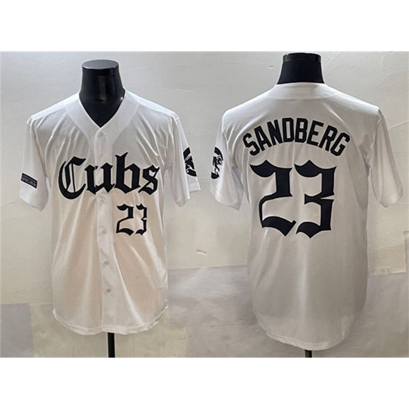 Chicago Cubs #23 Ryne Sandberg White REYNOLDS 'Gothic North Side Edition' Vapor Premier Limited Stitched Jersey