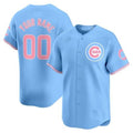 Custom Chicago Cubs Bubblegum Pink Vapor Premier Limited Jersey ¨C Blue REYNOLDS