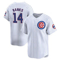 Chicago Cubs #14 Ernie Banks White REYNOLDS Cool Base Stitched Jersey