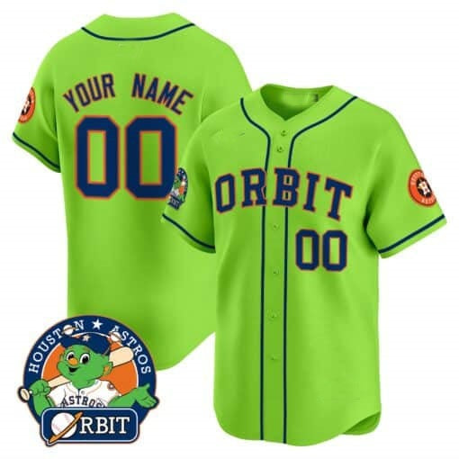 Custom Houston Astros Orbit Patch Green REYNOLDS Vapor Premier Limited Jersey ¨C All Stitched
